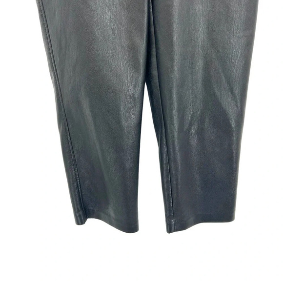 Aritzia Babaton Command Vegan Leather Pants Cropped Mid-rise Black Size 0 - Picture 5 of 9